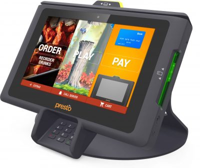 table top kiosks for ordering and paying at a restaurant
