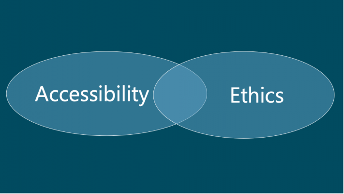 overlapping ovals with the word "ethics" in one and "accessibility" in the other (a venn diagram)