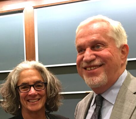 A white woman (Lainey Feingold) smiling next to a smiling Paul Parravano, also white.